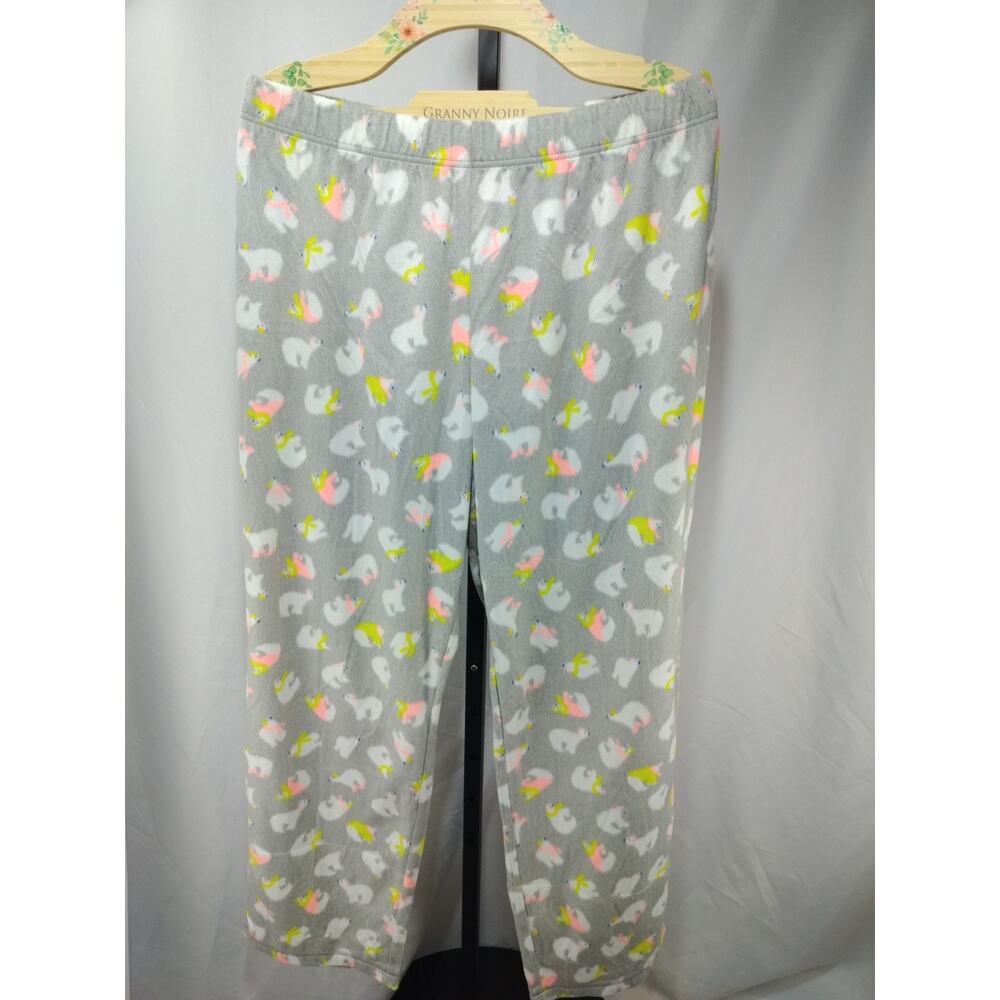 SLEEP CHIC Fleece Polar Bear PAJAMA PANTS, Size XL